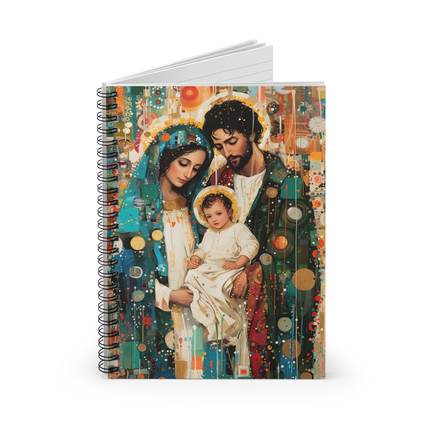 Eternal Light - Mary, Joseph, and the Christ Child Spiral Journal - Sanctified Souls Art - Religious Based Notebook - Spiral Notebook
