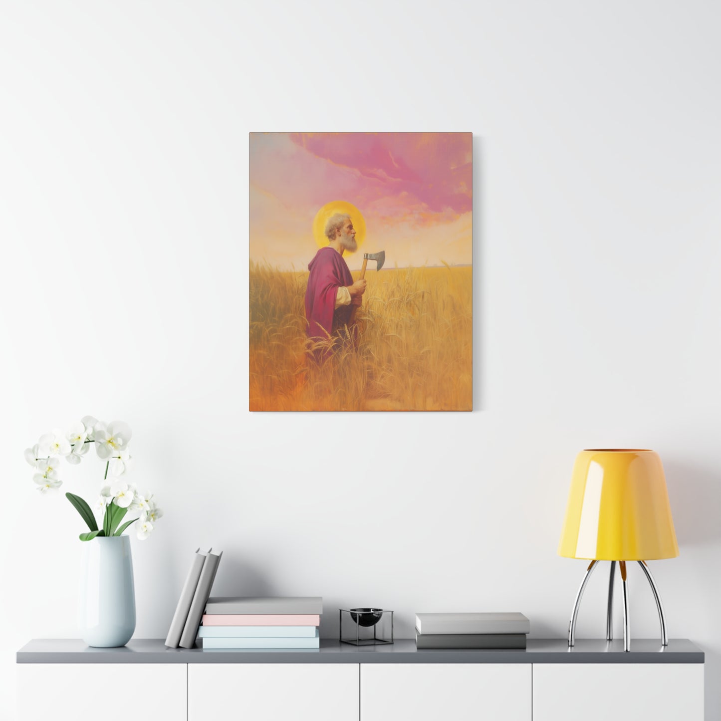 Saint Matthias -  Museum Wrapped Canvas - Sanctified Souls Print - Religious Art for your Home - Catholic Patron Saint Art