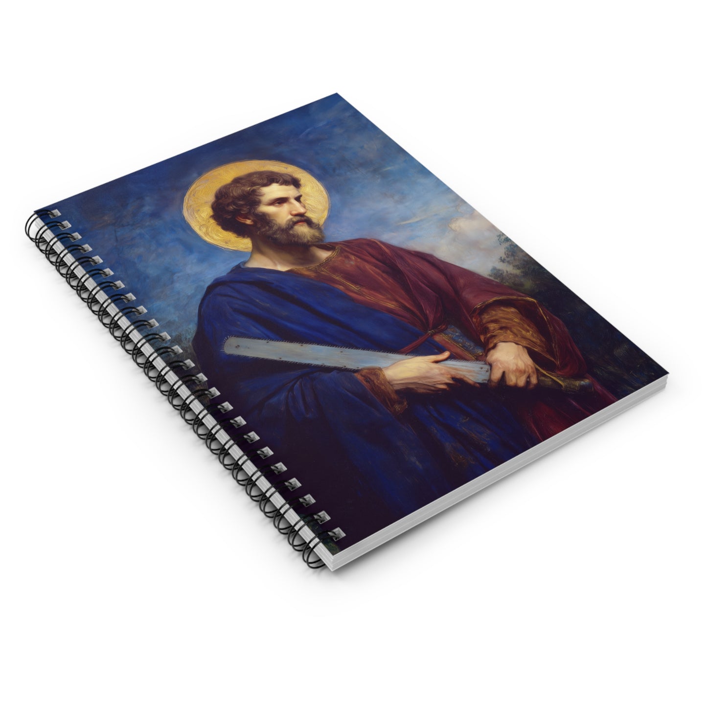 Saint Simon the Apostle / Simon the Zealot - Sanctified Souls Art - Religious Based Notebook - Spiral Notebook - Ruled Line