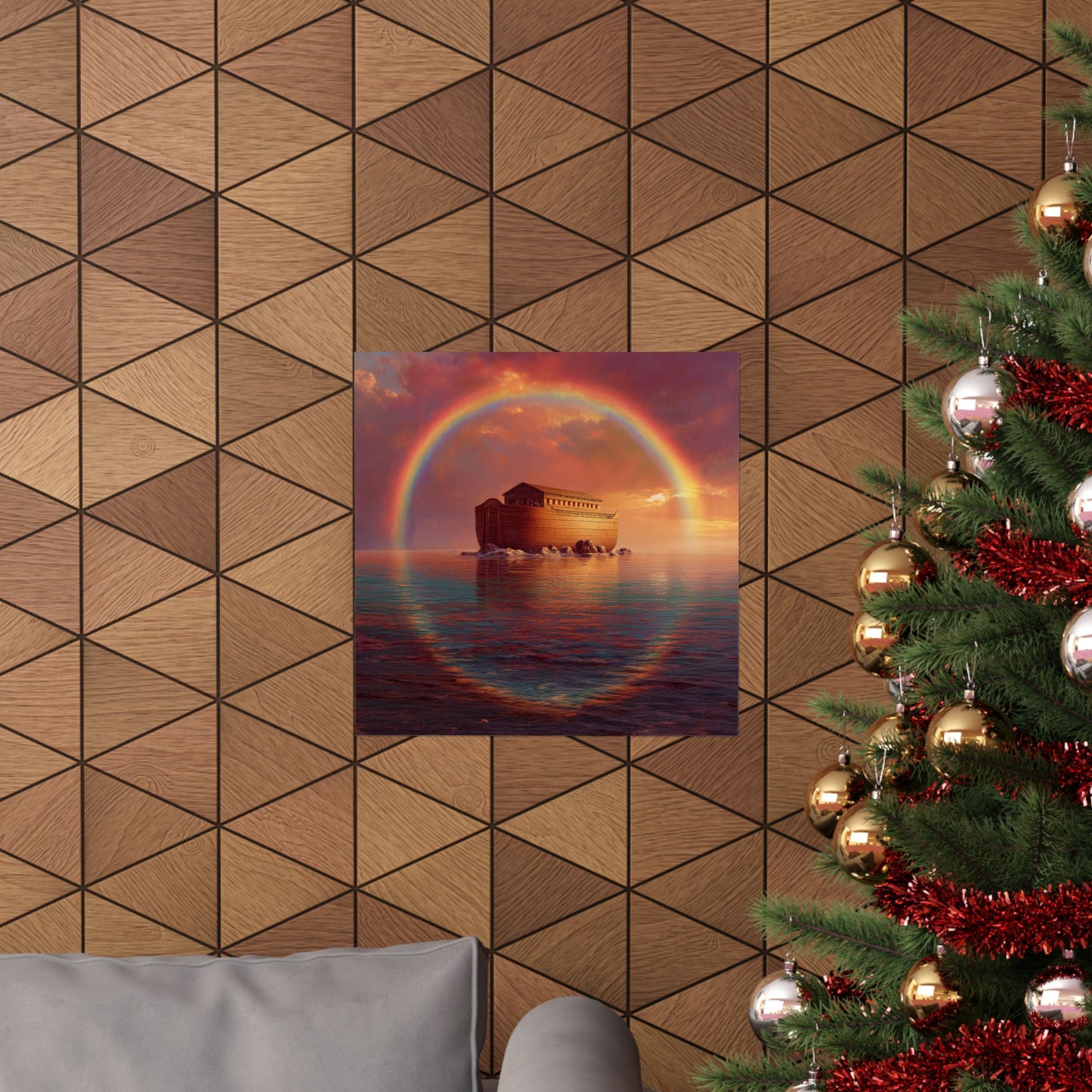 Sheltered Beneath the Covenant Sky - Noah's Ark - Sanctified Souls Print - Multiple Sizes - Premium Matte Vertical Posters