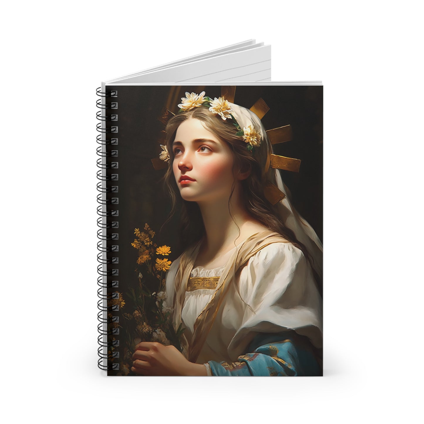 Saint Zita of Lucca - Sanctified Souls Art - Religious Based Notebook - Spiral Notebook - Ruled Line