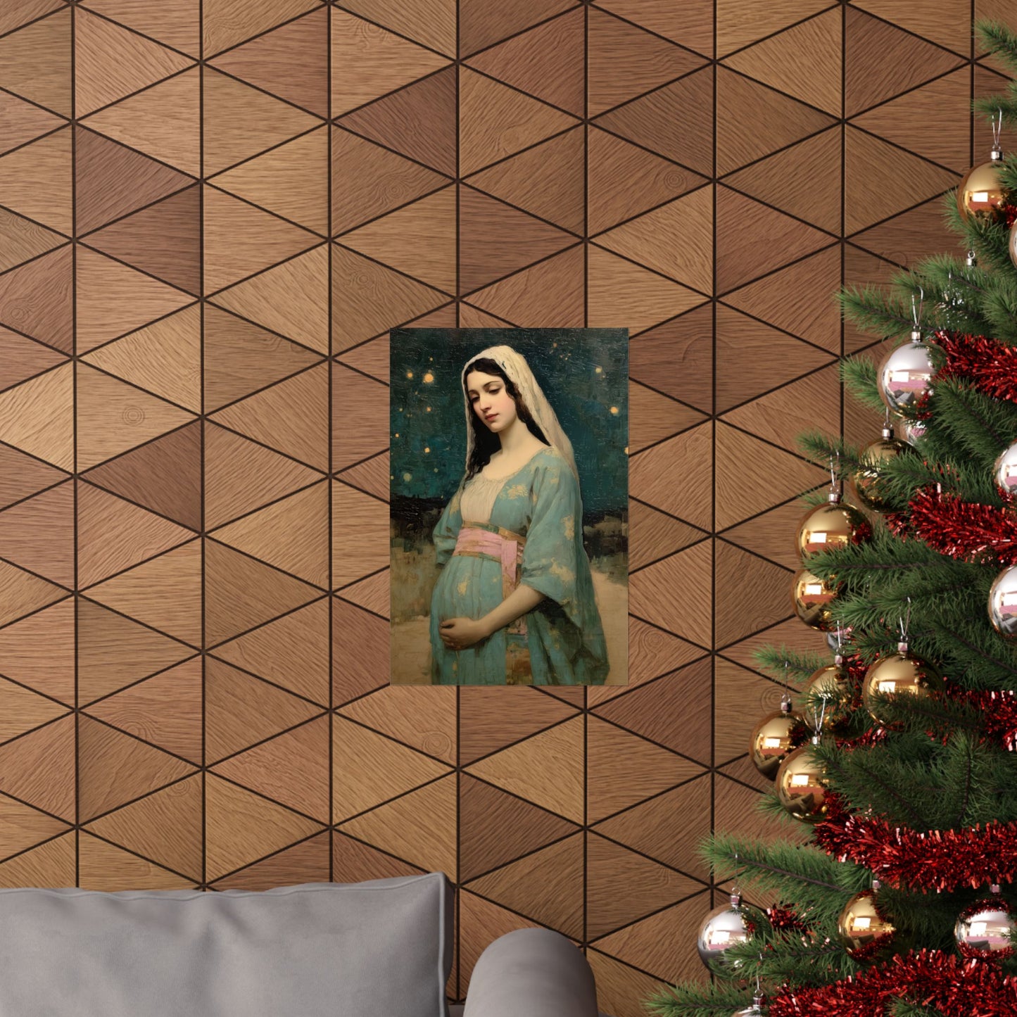 Our Lady of 'O' - Our Lady of Expectation - Mother Mary - Marian Art - Sanctified Souls Print - Multiple Sizes - Premium Vertical Posters