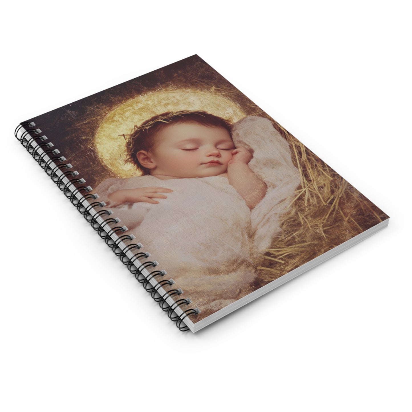 The Christ Child Born Into the Quiet of the World - Sanctified Souls Art - Religious Based Notebook - Spiral Notebook