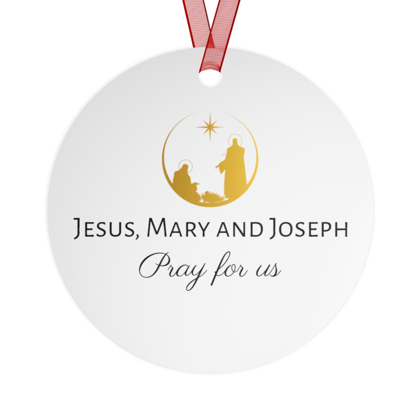 Guiding Light - The Holy Family Metal Ornament - Religious Holiday Christmas Ornament and Keepsake - Prayer Ornament - Jesus, Mary, Joseph