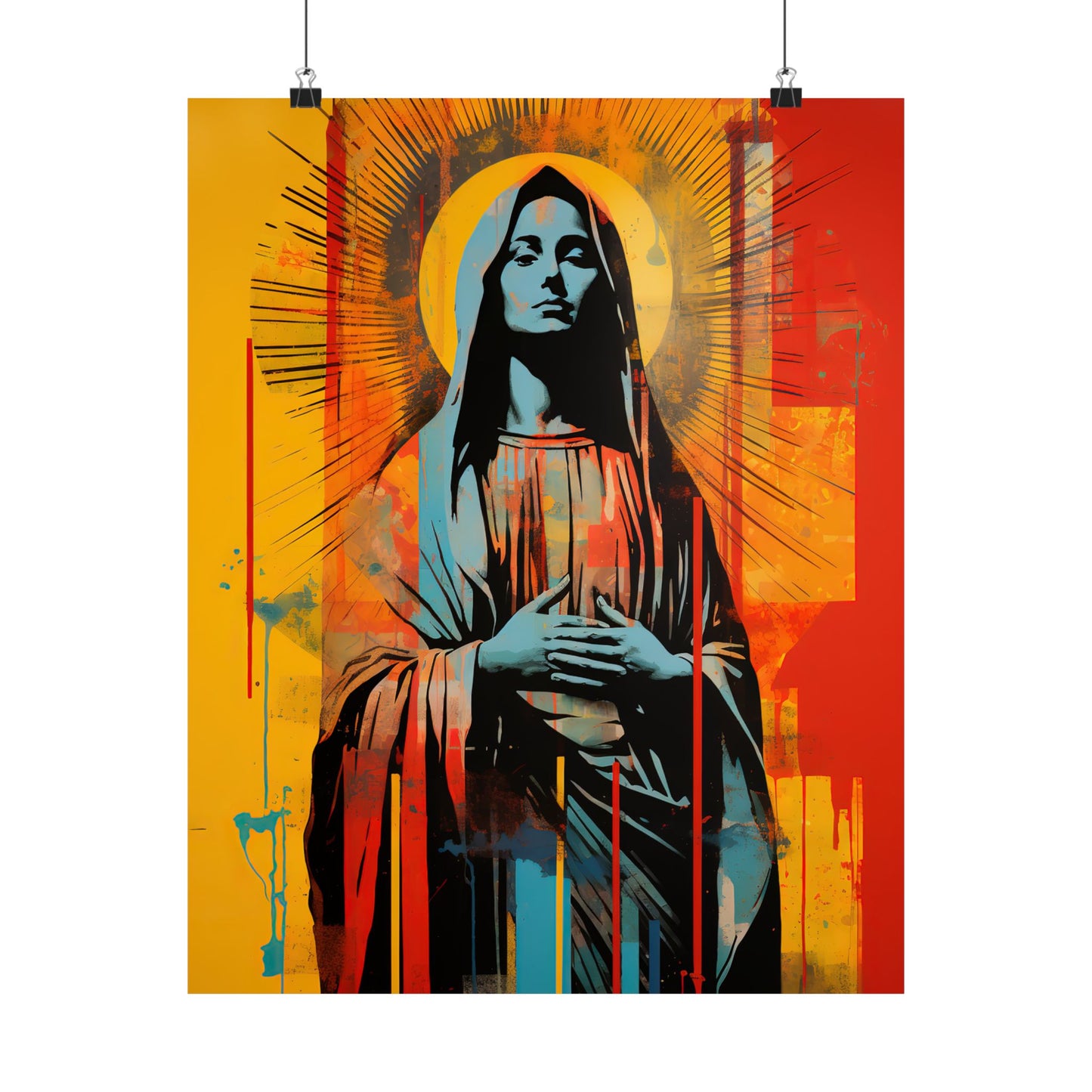 Mary's Light - Sanctified Souls Print - Multiple Sizes - Premium Matte Vertical Posters - Virgin Mary Pop art Print
