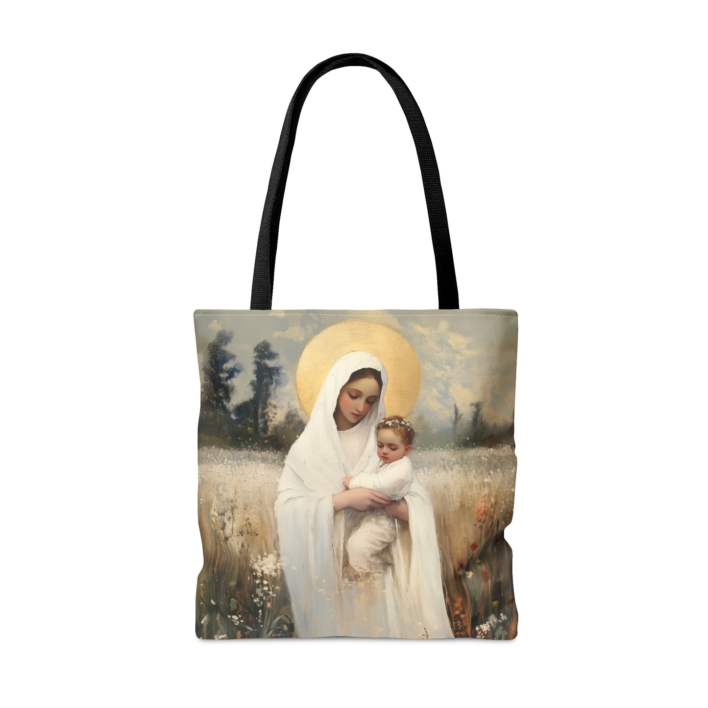 Our Lady of the Prairie - Tote Bag - Large Medium Small Faith Art Bag - Bible Study Faith Purse - Double Sided