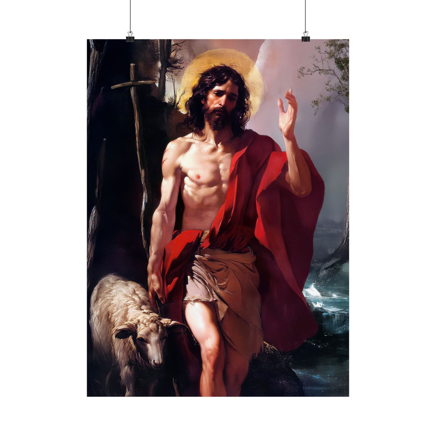 Saint John the Baptist  - Sanctified Souls Print - Multiple Sizes - Premium Posters - Catholic Art - Christian Home Decor Artwork