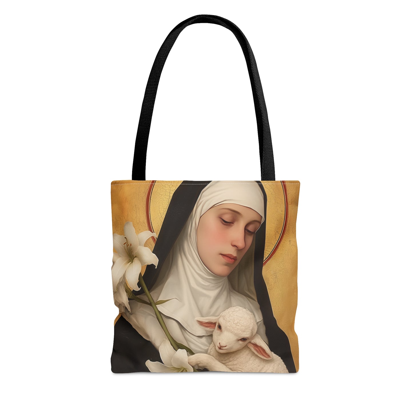 Saint Agnes of Montepulciano Tote Bag - Large Medium Small Faith Art Bag - Catholic Faith Purse - Religious Carry All Reusable Tote Bag