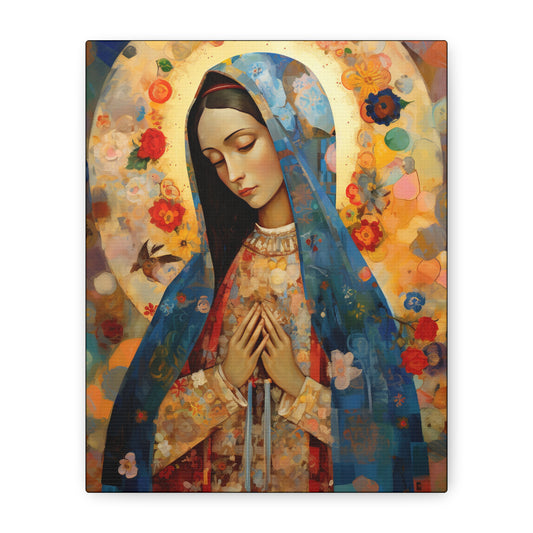 Mary's Silent Blessing - Museum Wrapped Canvas - Sanctified Souls Print - Religious Art for your Home - The Virgin Mary