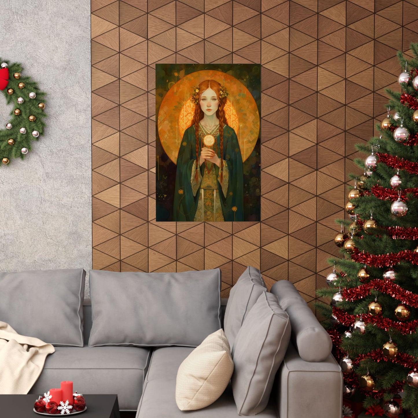 Saint Brigid of Ireland - Sanctified Souls Print - Multiple Sizes - Premium Matte Vertical Posters