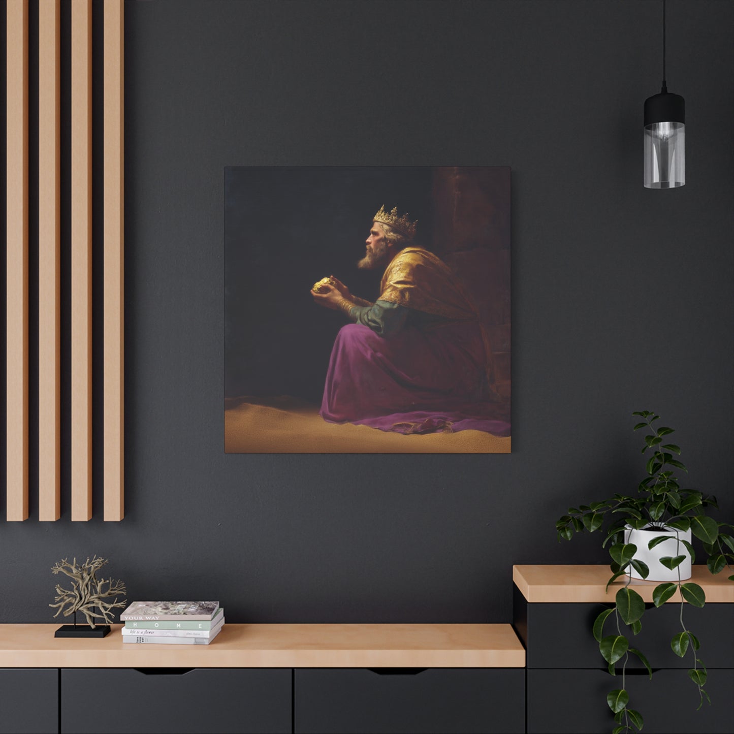 Melchior and the Gift Fit for a King - 3 Wise Men - Gallery Wrapped Canvas - Print - Religious Art for your Home - Catholic
