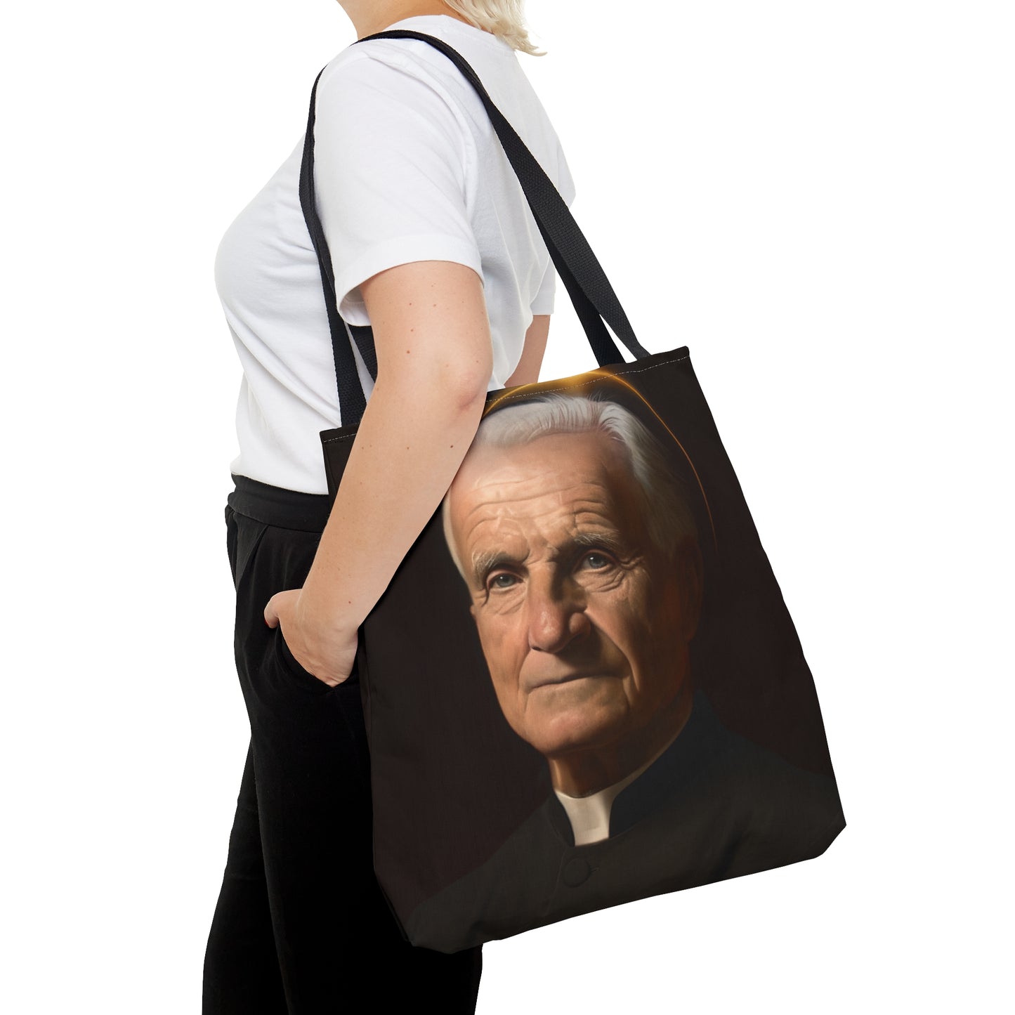Saint André Bessette Tote Bag - Purse - Three sizes - Large Medium Small Faith Art Bag - Catholic faith carry-all purse - Double Sided