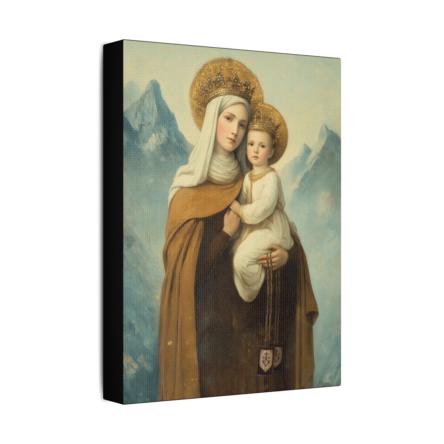 The Gift of the Scapular - Our Lady of Mount Carmel Wrapped Canvas Print - Multiple Sizes - Catholic Home art Matte Canvas, Stretched