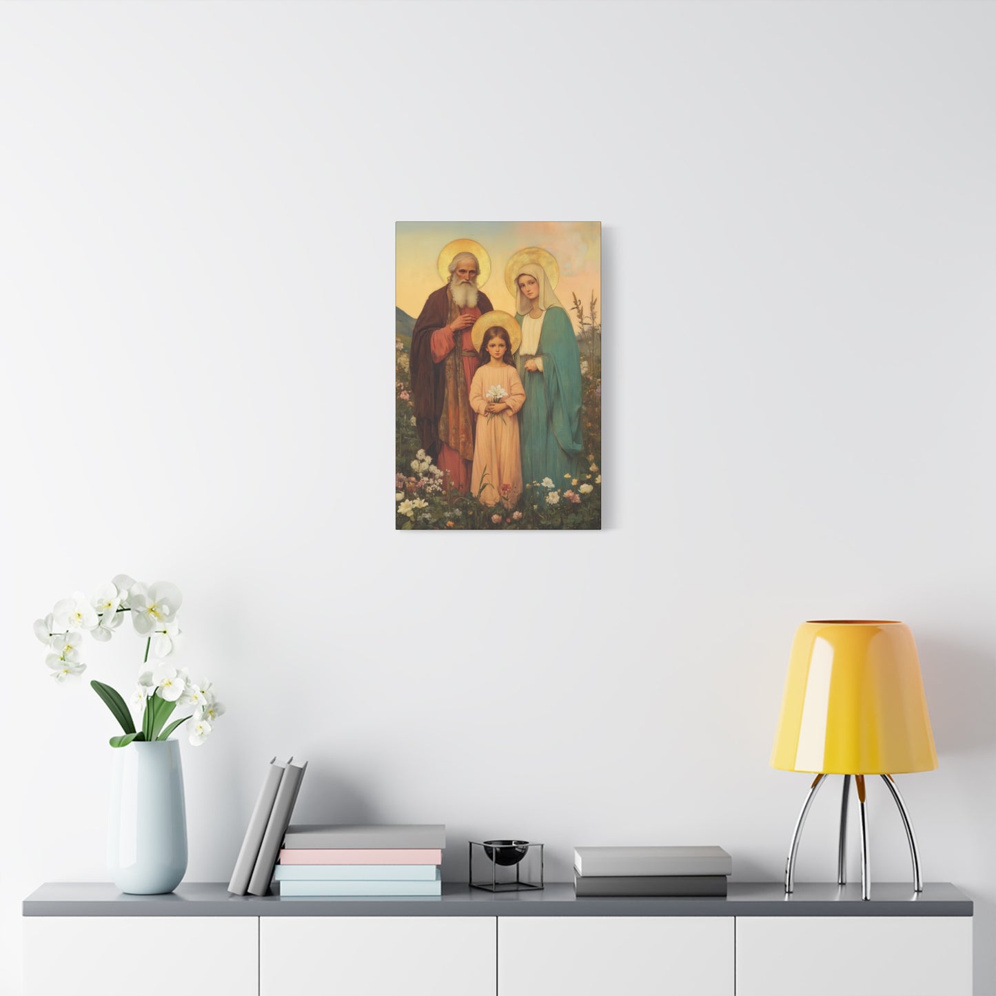 Saints Joachim and Anne with Young Mary - Gallery Wrapped Canvas - Print - Religious Art for your Home - Catholic Art