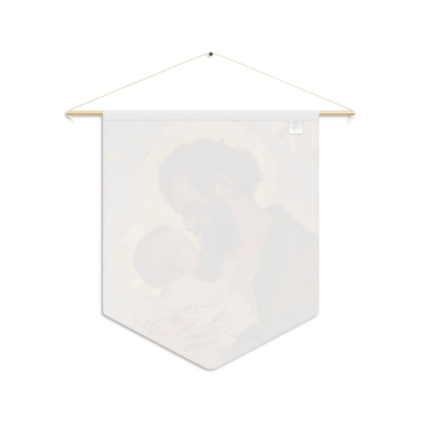Saint Joseph, Pillar of the Holy Family - Pennant / Banner / Wall Hanging - Prayer room art - Catholic Home - 18" x 21"