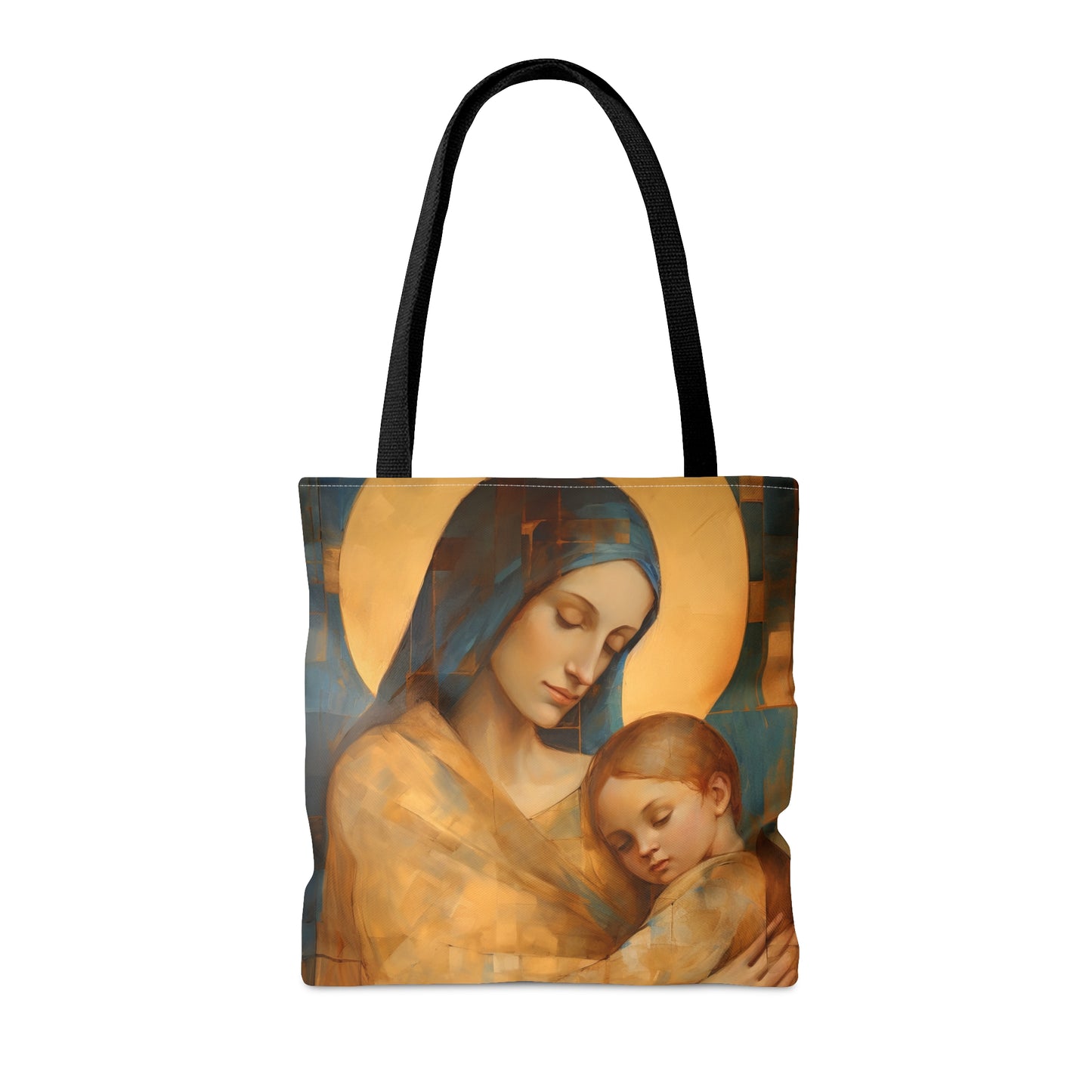 Heavenly Connection - Mary and the Divine Son Tote Bag - Large Medium Small Faith Art Bag - Re usable Tote Purse - Catholic Art Bag