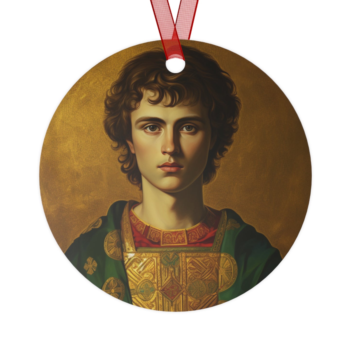 Saint Pantaleon Metal Ornament - Religious Holiday Christmas Ornament and Keepsake - Double sided - Prayer Ornament - Catholic Gift