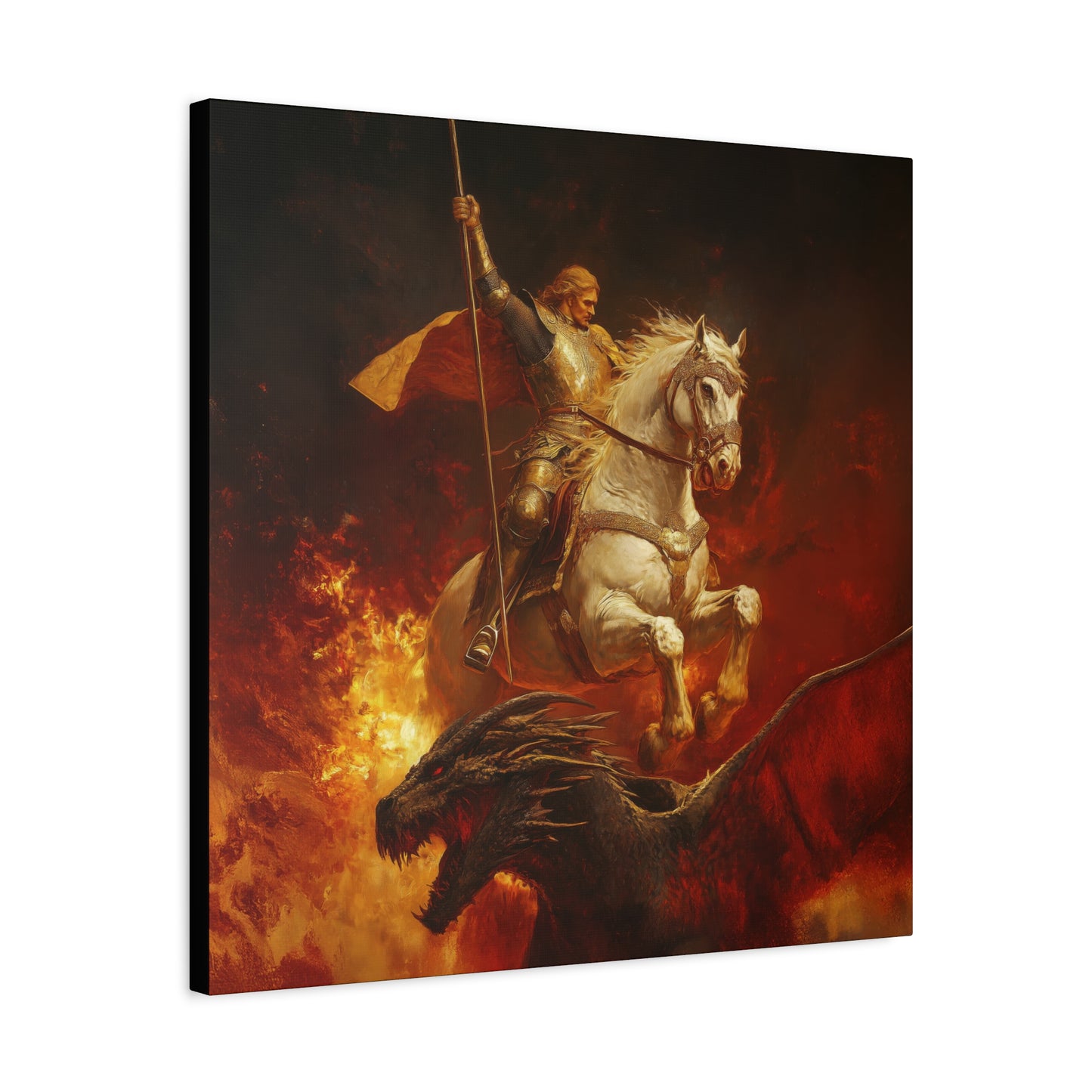 Saint George -  Museum Wrapped Canvas - Sanctified Souls Print - Religious Art for your Home - Catholic Patron Saint Art