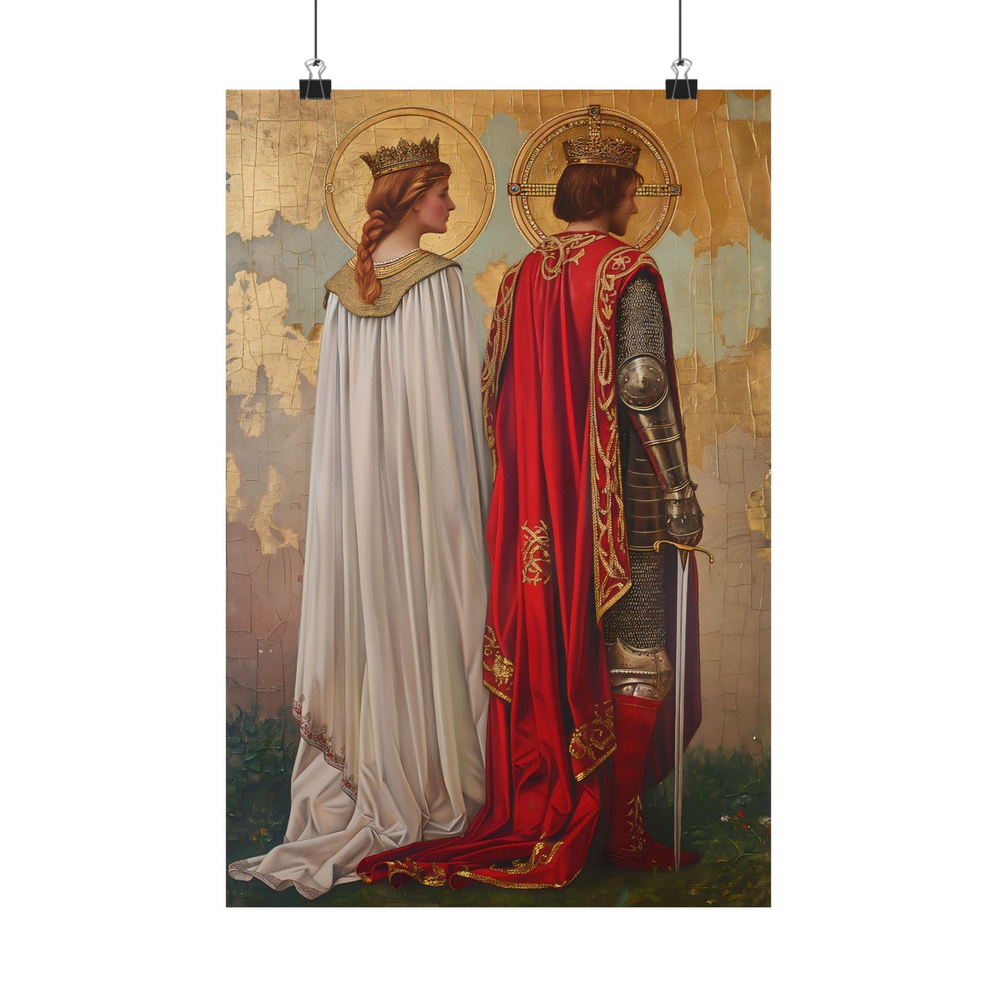 Saint Gwladys and Saint Gwynlly Poster Print - Sanctified Souls Print - Multiple Sizes - Premium Posters - Catholic Art for your home