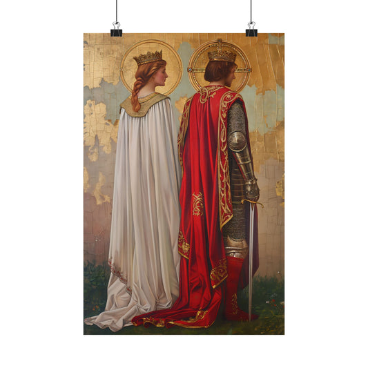 Saint Gwladys and Saint Gwynlly Poster Print - Sanctified Souls Print - Multiple Sizes - Premium Posters - Catholic Art for your home