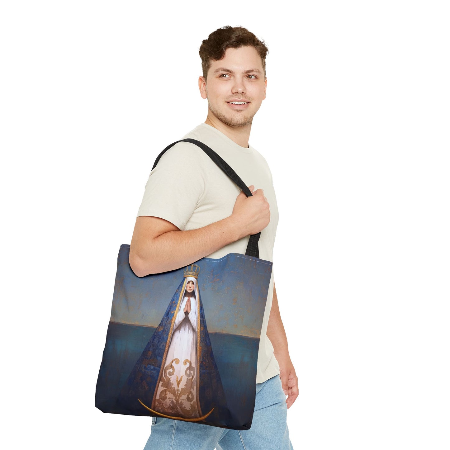 Virgen del Valle - Mother Mary  - Virgin of the Valley - Marian Art - Tote Bag - Large Medium Small Faith Art Bag - Tote Purse
