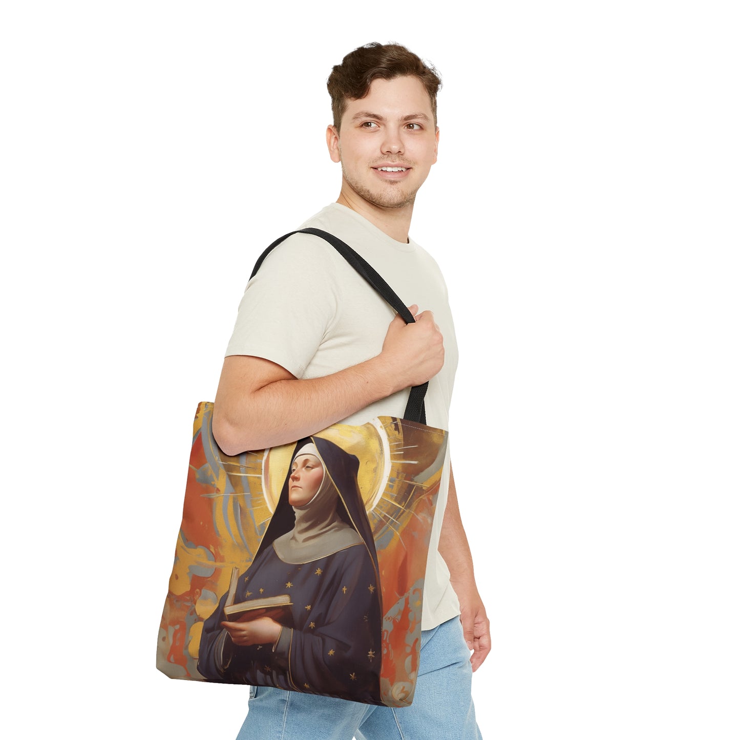 Saint Monica of Hippo Tote Bag - Large Medium Small Faith Art Bag - Catholic Faith Purse - Religious - Reusable - Prayer Bag