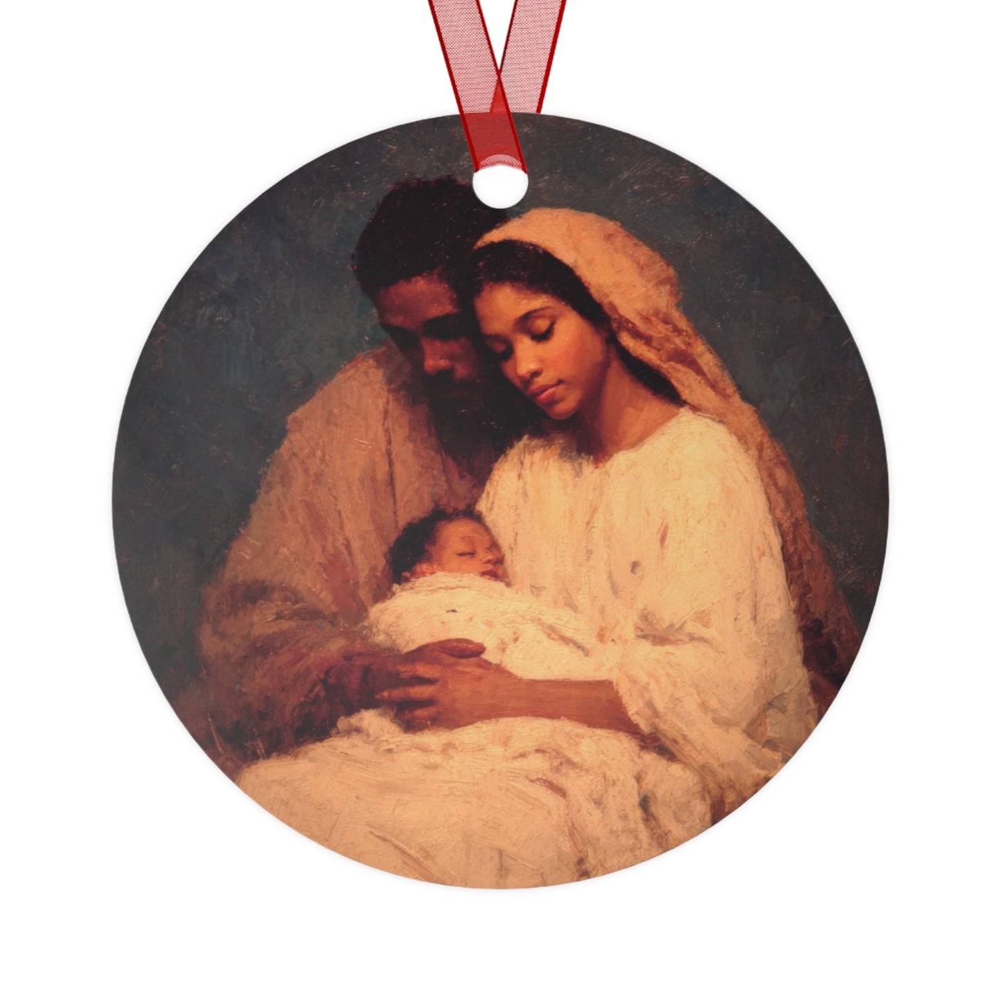 Love Made Visible in the Holy Family- Metal Ornament - Religious Holiday Christmas Ornament and Keepsake