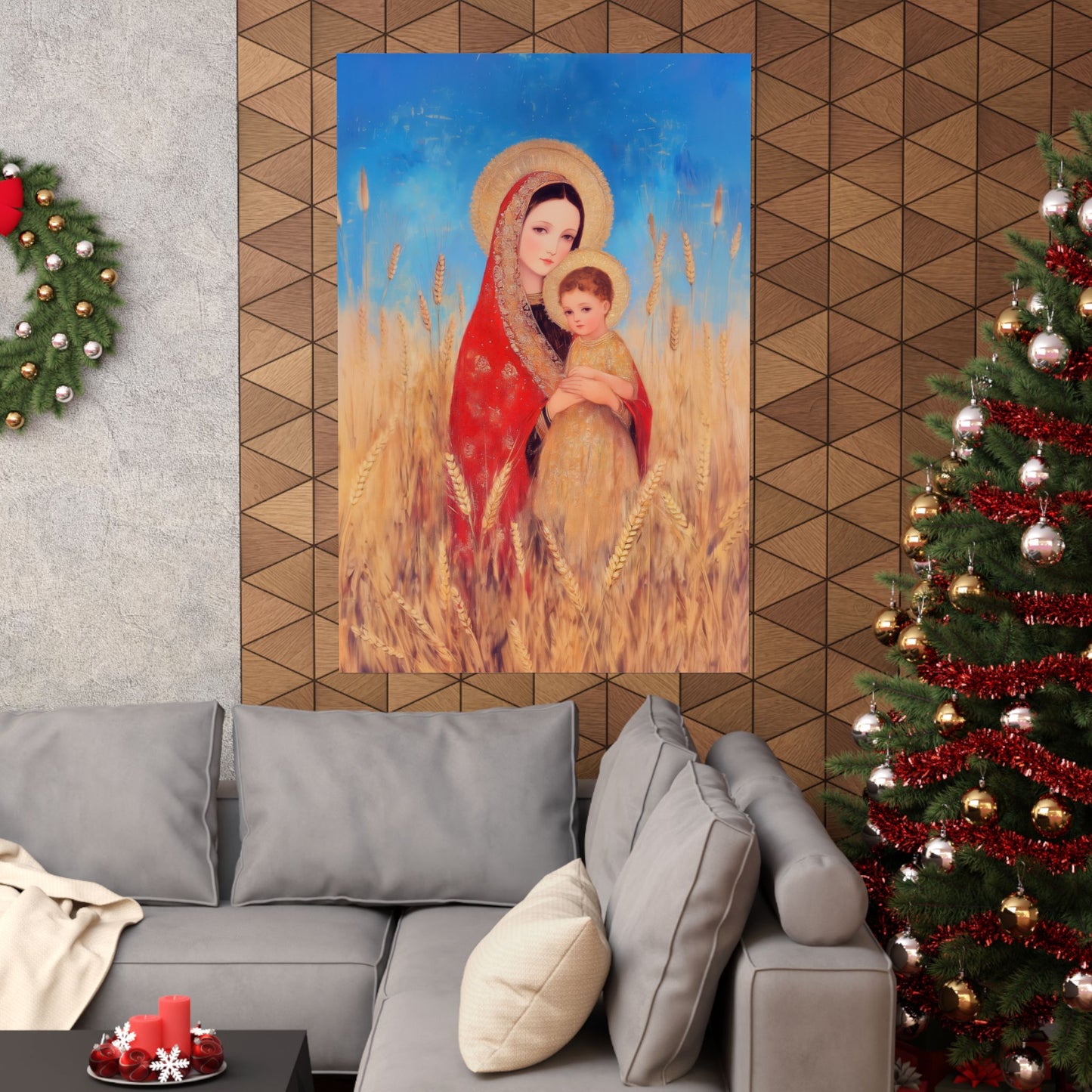 Our Lady of the Harvest - Sanctified Souls Print - Multiple Sizes - Premium Posters - Catholic Art - Christian Home