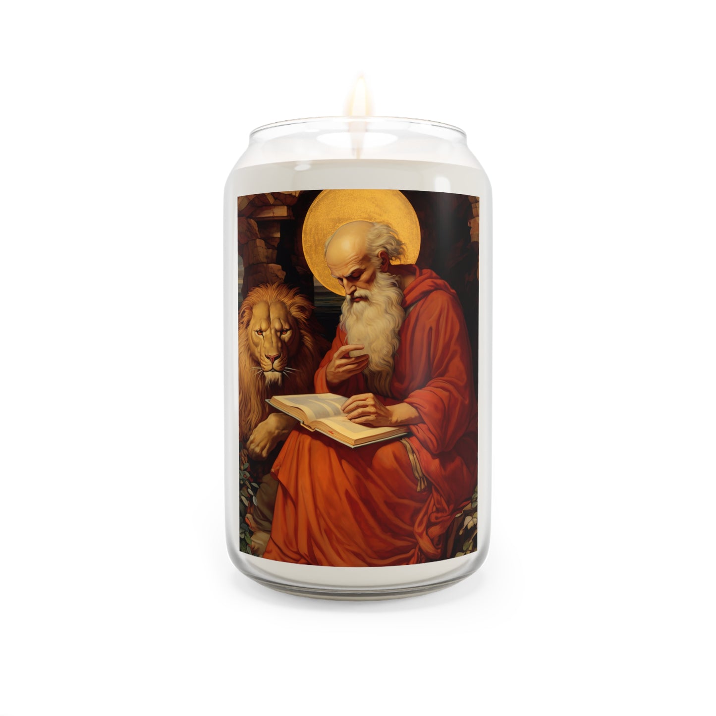Saint Jerome - Scented Prayer Candle, 13.75oz - Tall Size - Religious Prayer Candle - Catholic Art