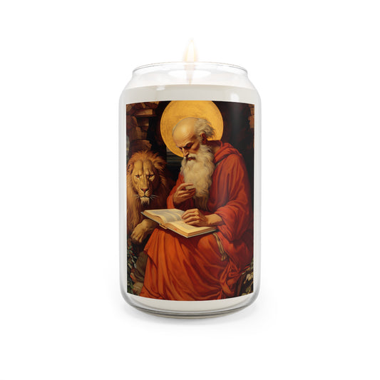 Saint Jerome - Scented Prayer Candle, 13.75oz - Tall Size - Religious Prayer Candle - Catholic Art