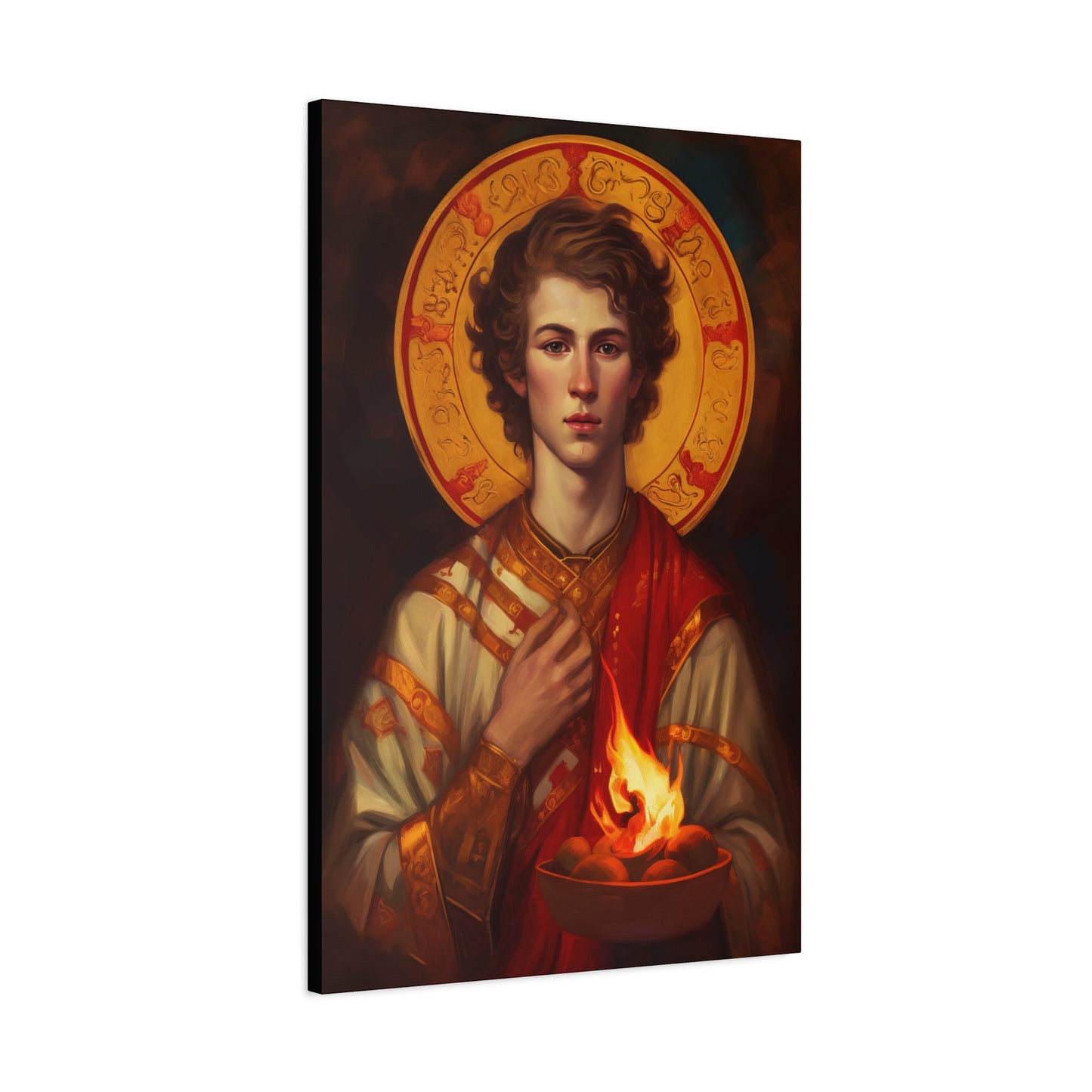 Saint Lawrence Deacon and Martyr Canvas Print - Multiple Sizes - Catholic Home art - Museum Wrapped Canvas - Sanctified Souls Print