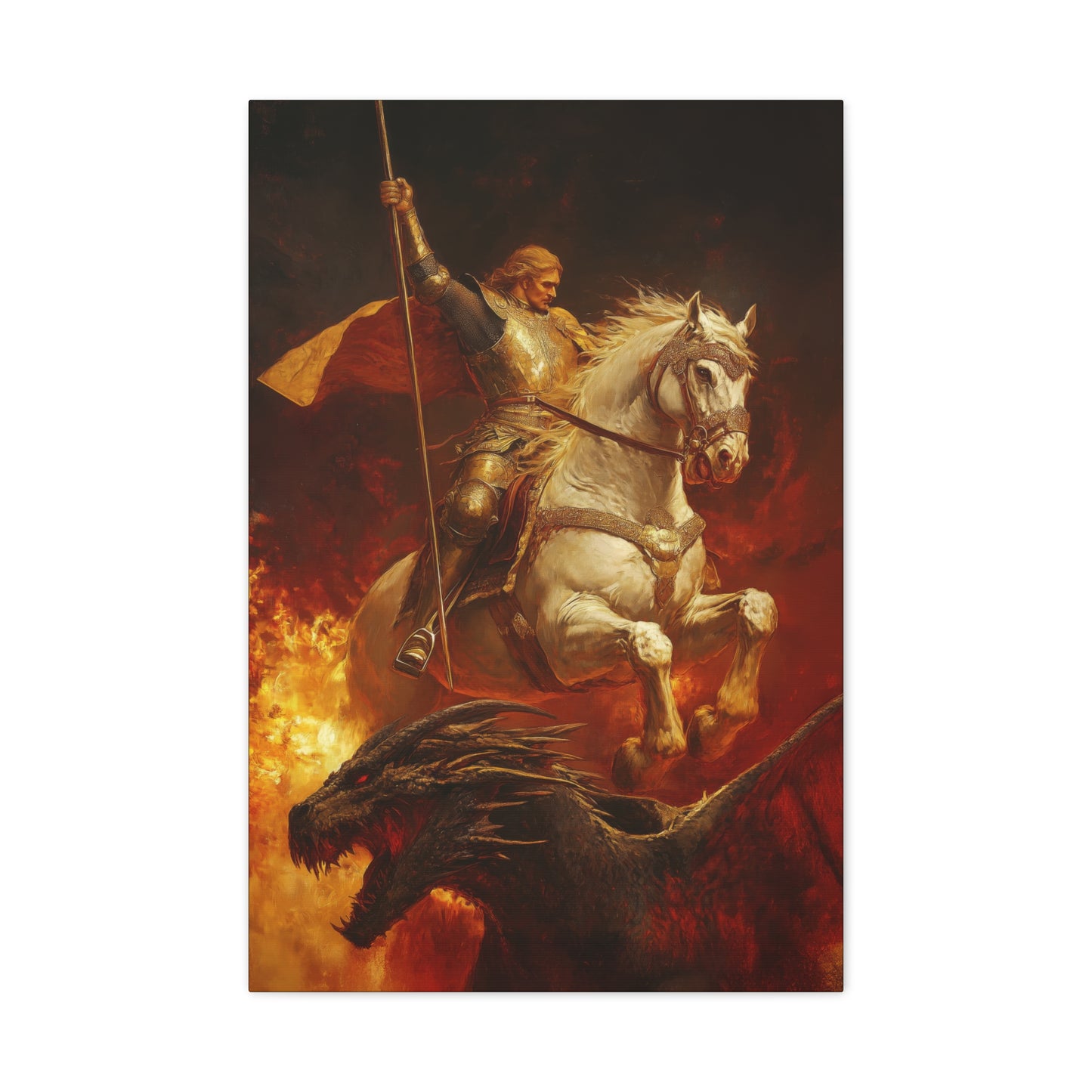 Saint George -  Museum Wrapped Canvas - Sanctified Souls Print - Religious Art for your Home - Catholic Patron Saint Art