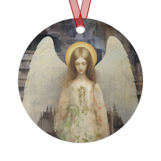 The Unseen Protector Metal Ornament - Religious Holiday Christmas Ornament and Keepsake - Double sided - Prayer Ornament - Guardian Angel