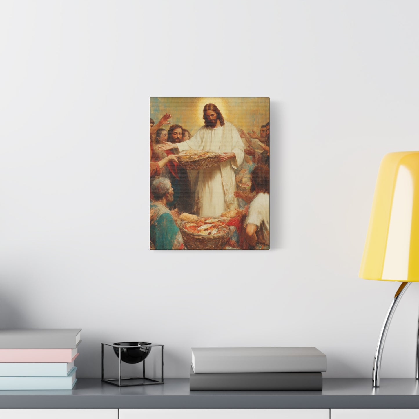The Quiet Multiplication of Love : Loaves and Fishes - Gallery Wrapped Canvas - Print - Religious Art for your Home - Catholic Art