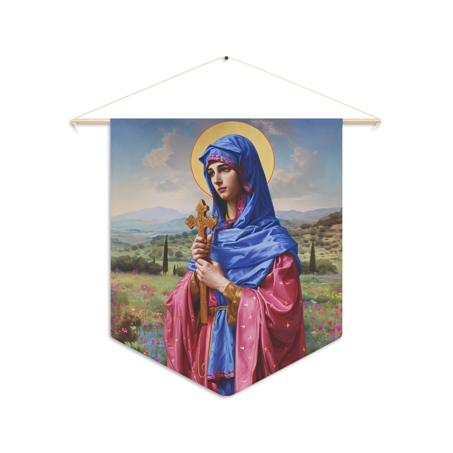Saint Anysia of Salonika Pennant / Banner / Wall Hanging - Prayer room art - Catholic Home Art - Large Saint Art for your home - 18" x 21"