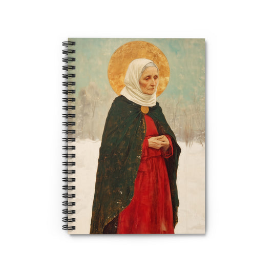 Saint Xenia - Russian Saint Art - Sanctified Souls Art - Religious Based Notebook - Spiral Notebook