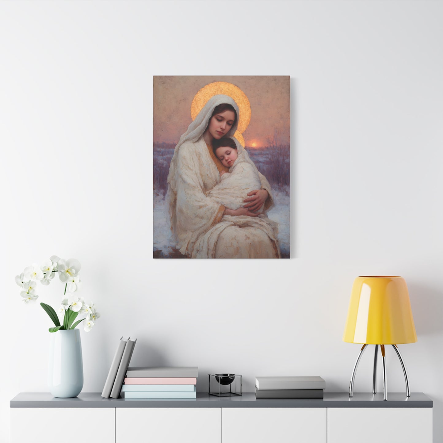 The Love That Stays - Mother Mary and the Christ Child - Gallery Wrapped Canvas - Print - Religious Art for your Home - Catholic Art Print