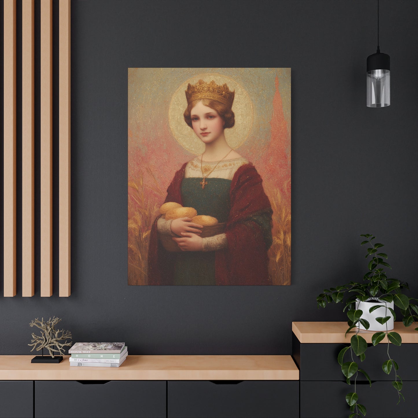 Saint Elizabeth of Hungary - Gallery Wrapped Canvas - Print - Religious Art for your Home - Catholic Patron Saint Art - Princess