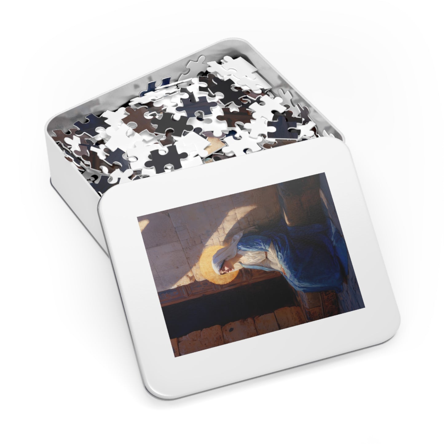 The Quiet Fiat That Split the Darkness, Mary's Yes - Puzzle & Keepsake Tin - Religious Jigsaw Puzzle (30, 110, 252, 500,1000-Piece)