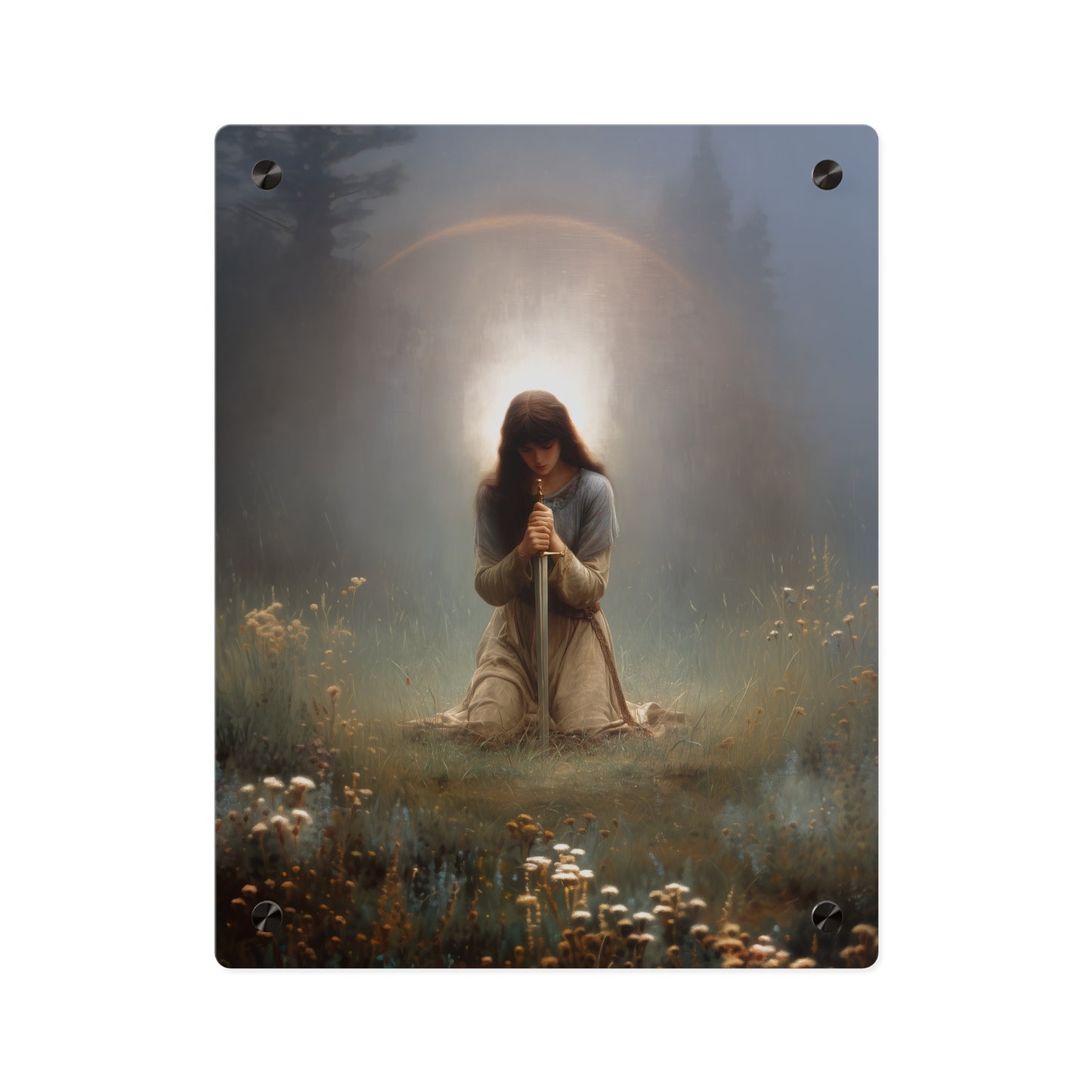 Saint Joan of Arc Wall Art Panel - Ready to Hang Acrylic Print - Catholic Saint Art - Patron Saint Print - No Frame needed