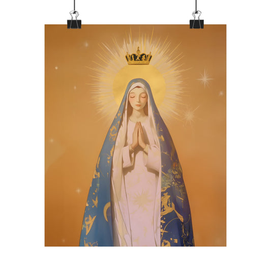 Eternal Glory : Mary's Coronation in Heaven - Sanctified Souls Print - Multiple Sizes - Premium Posters - Catholic Art - Christian