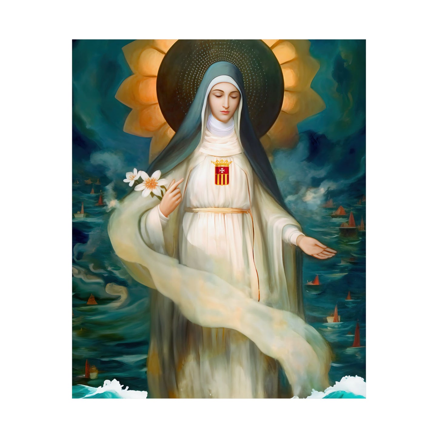 Mary of Cervellon / Saint Maria of Cerevellon - Sanctified Souls Print - Multiple Sizes - Premium Matte Vertical Posters