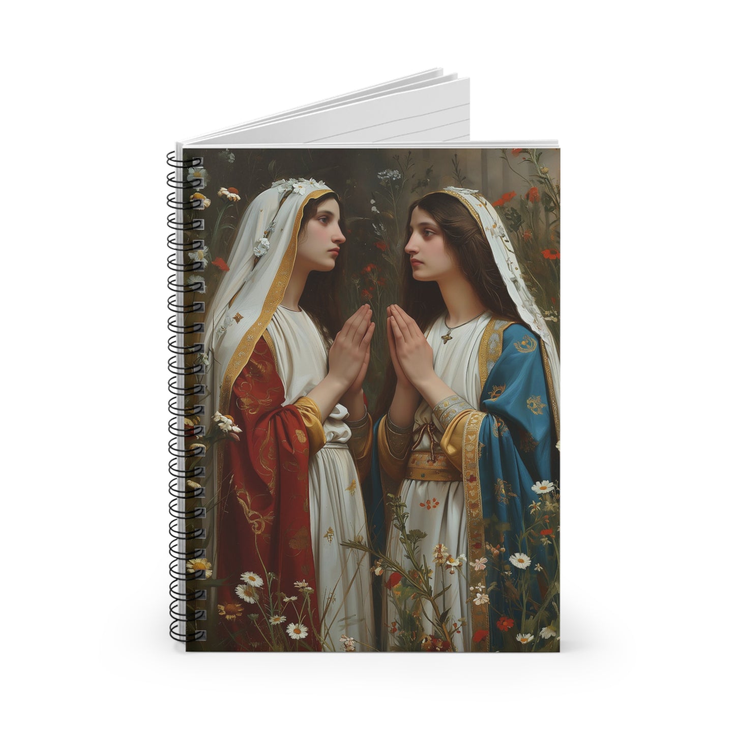 Saints Emiliana and Trasilla Journal - Sanctified Souls Art - Religious Based Notebook - Spiral Notebook - Ruled Line