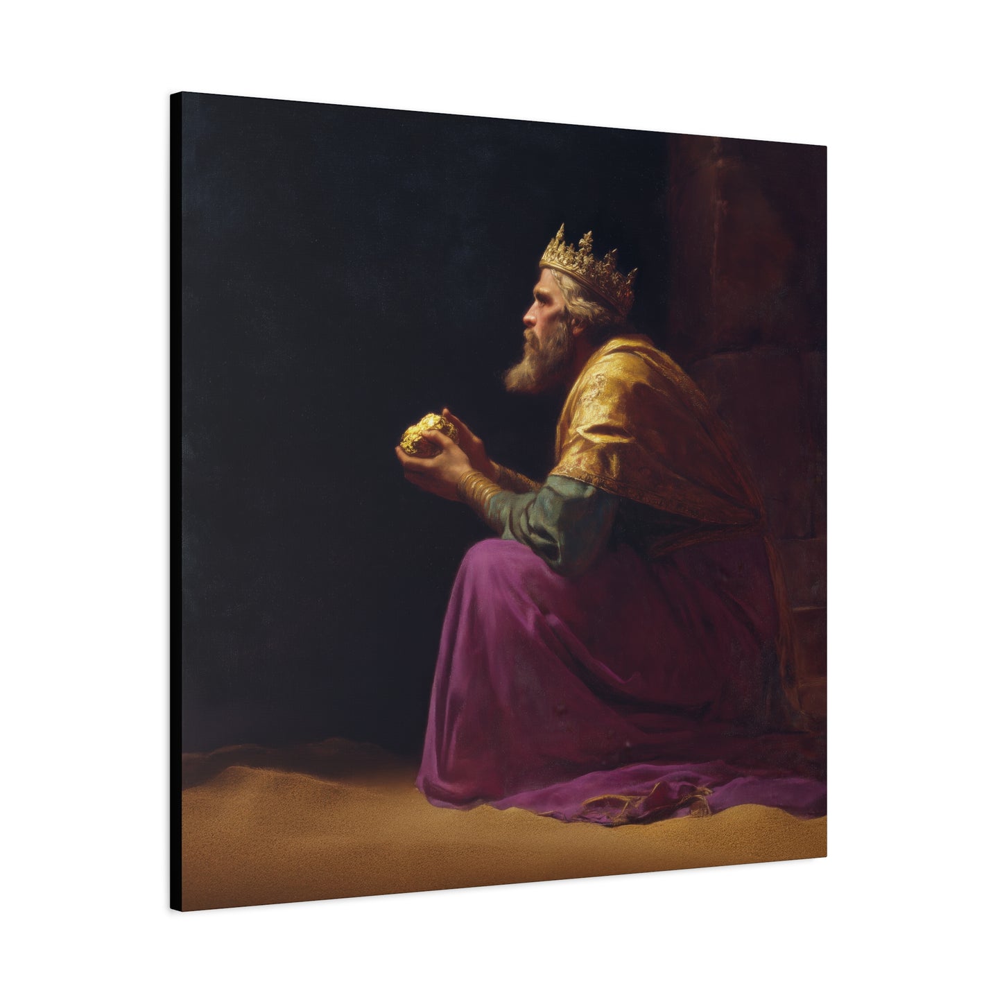 Melchior and the Gift Fit for a King - 3 Wise Men - Gallery Wrapped Canvas - Print - Religious Art for your Home - Catholic