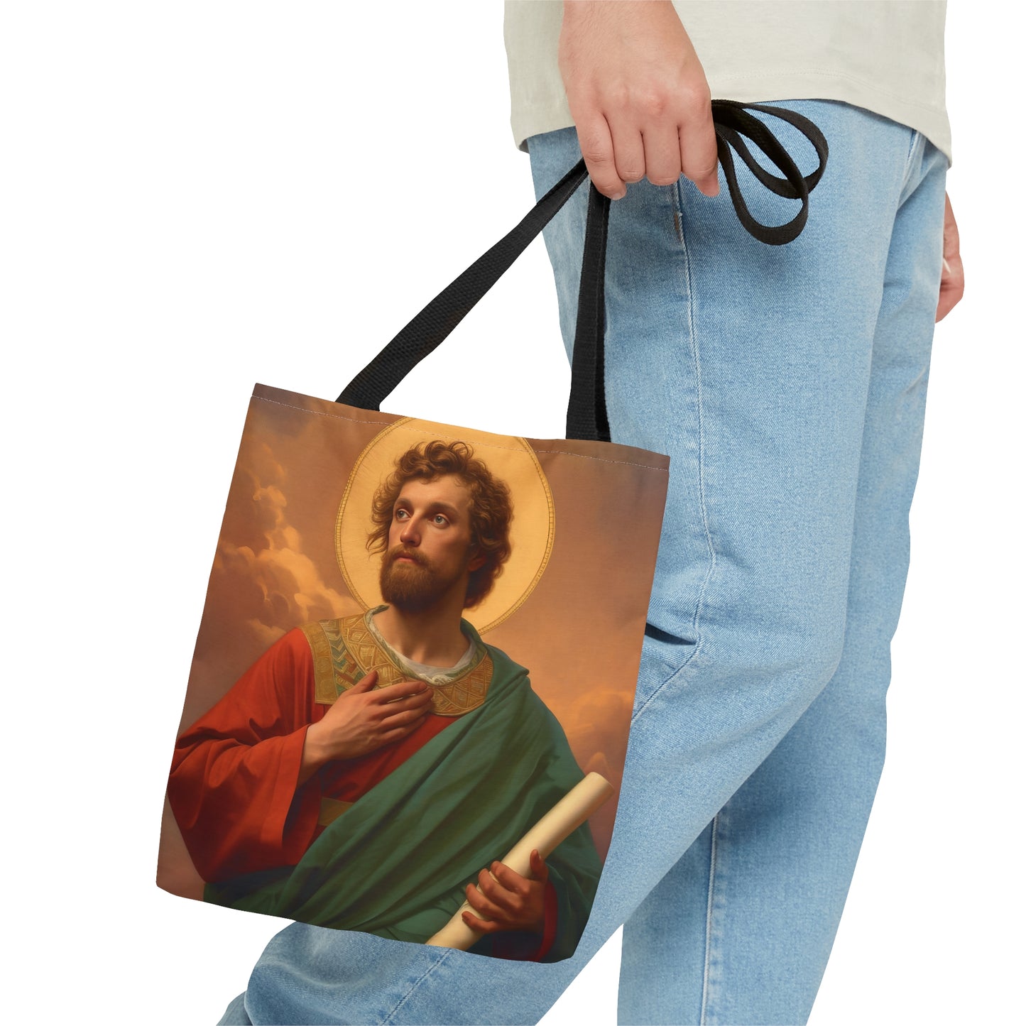 Saint Timothy Tote Bag - Large Medium Small Faith Art Bag - Catholic Faith Purse - Double Sided - Religious Art Purse