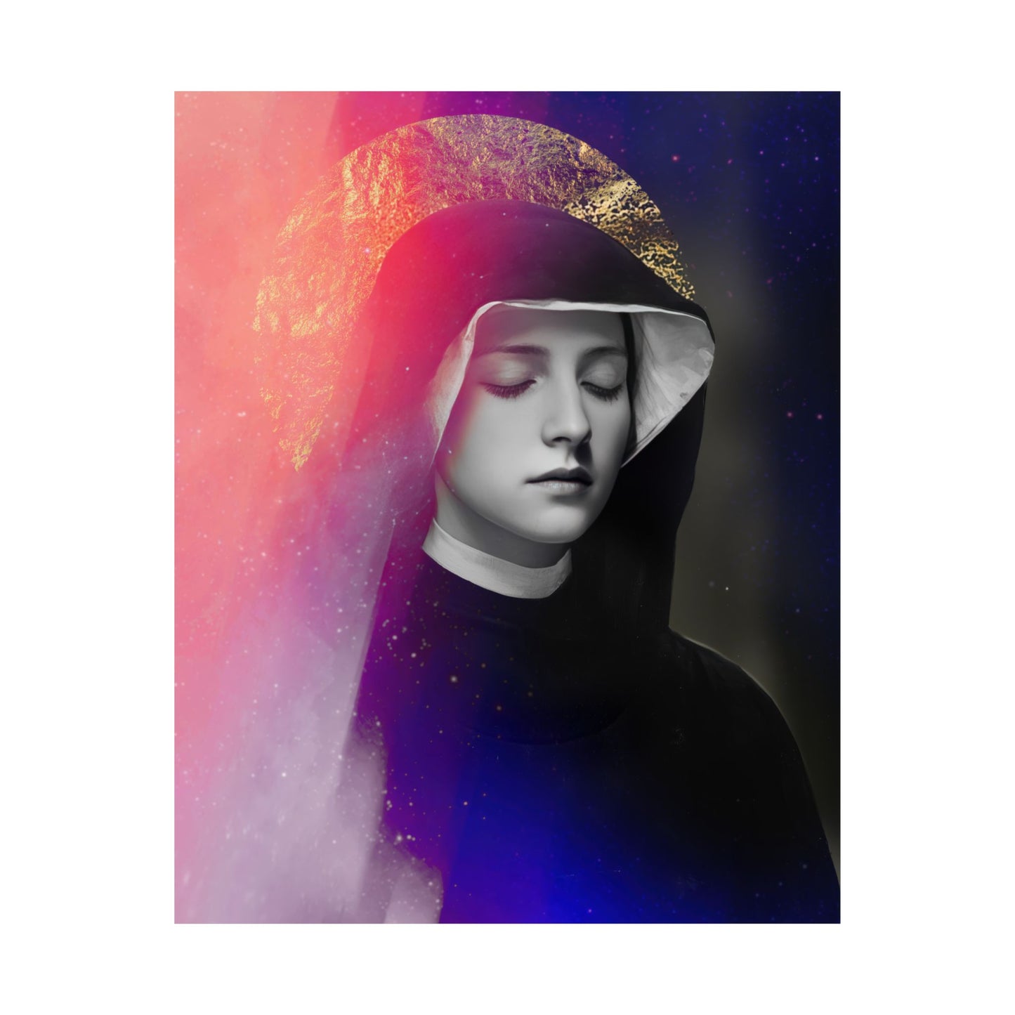 Saint Faustina Kowalska Poster Print - Sanctified Souls Print - Multiple Sizes - Premium Posters - Catholic Art for your home