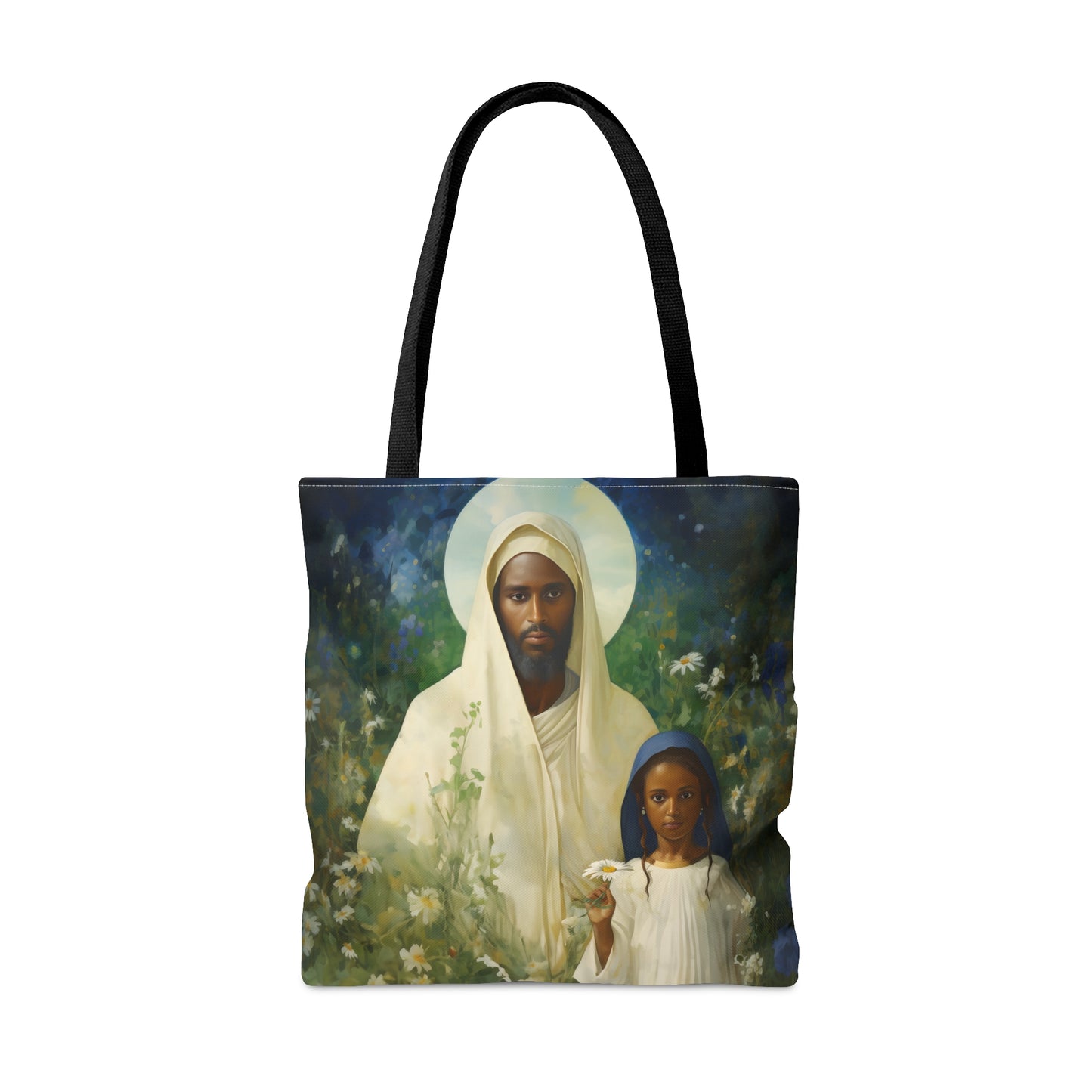 Saint Joachim Tote Bag - Father of Virgin Mary - Patron Saint of Fathers - Catholic faith inspired carry-all purse - Double Sided Bag