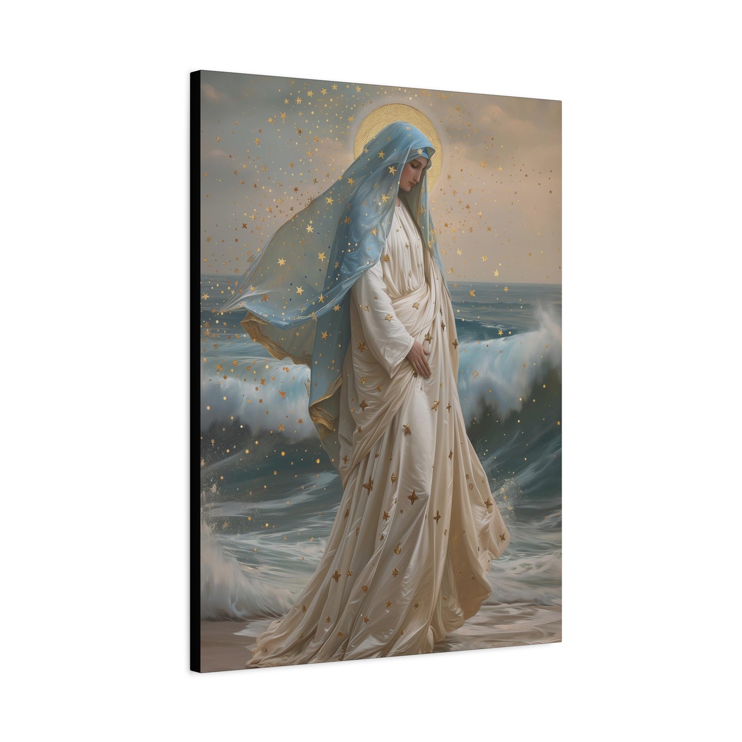 Ocean's Embrace - Devotion to Our Lady - Musseum Wrapped Canvas - Sanctified Souls - Religious Art for your Home - Our Lady Star of the Sea