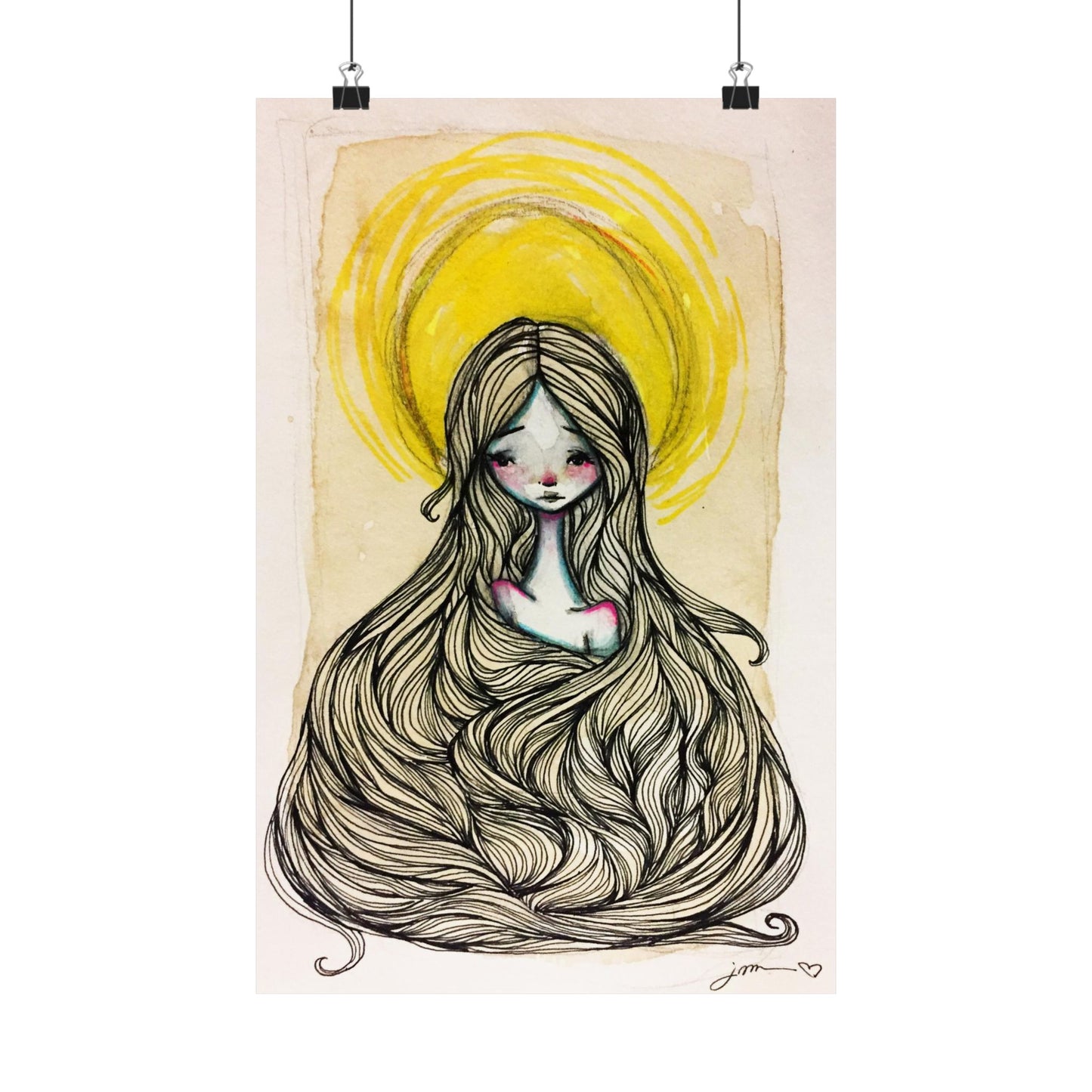 Saint Agatha of Sicily Poster Print - Hand-Drawn Catholic Art Print | Christian Devotional Wall Art | Sanctified Solocosmo Religious Poster