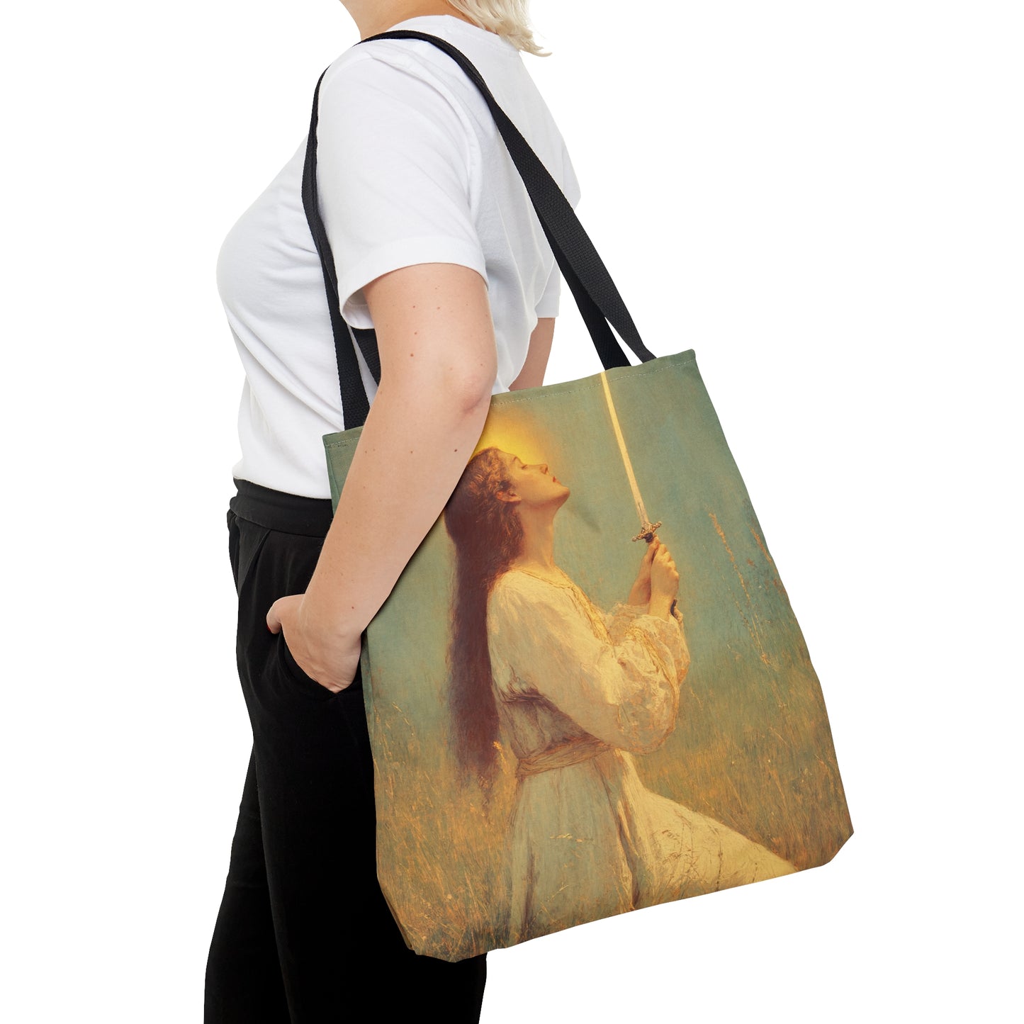 Saint Joan of Arc - Tote Bag - Large Medium Small Faith Art Bag - Bible Study Faith Purse - Double Sided